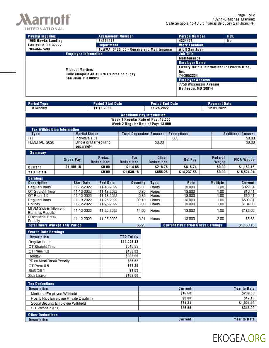 Modèle de fiche de paie Marriott International aux formats Word et PDF.pdf, 1